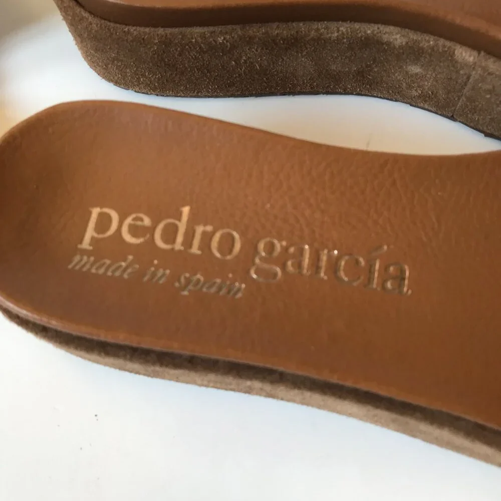 Pedro Garcia Genar Platform Sandals Womens 39 Brown Copper Suede Leather Shoes - Picture 3 of 13